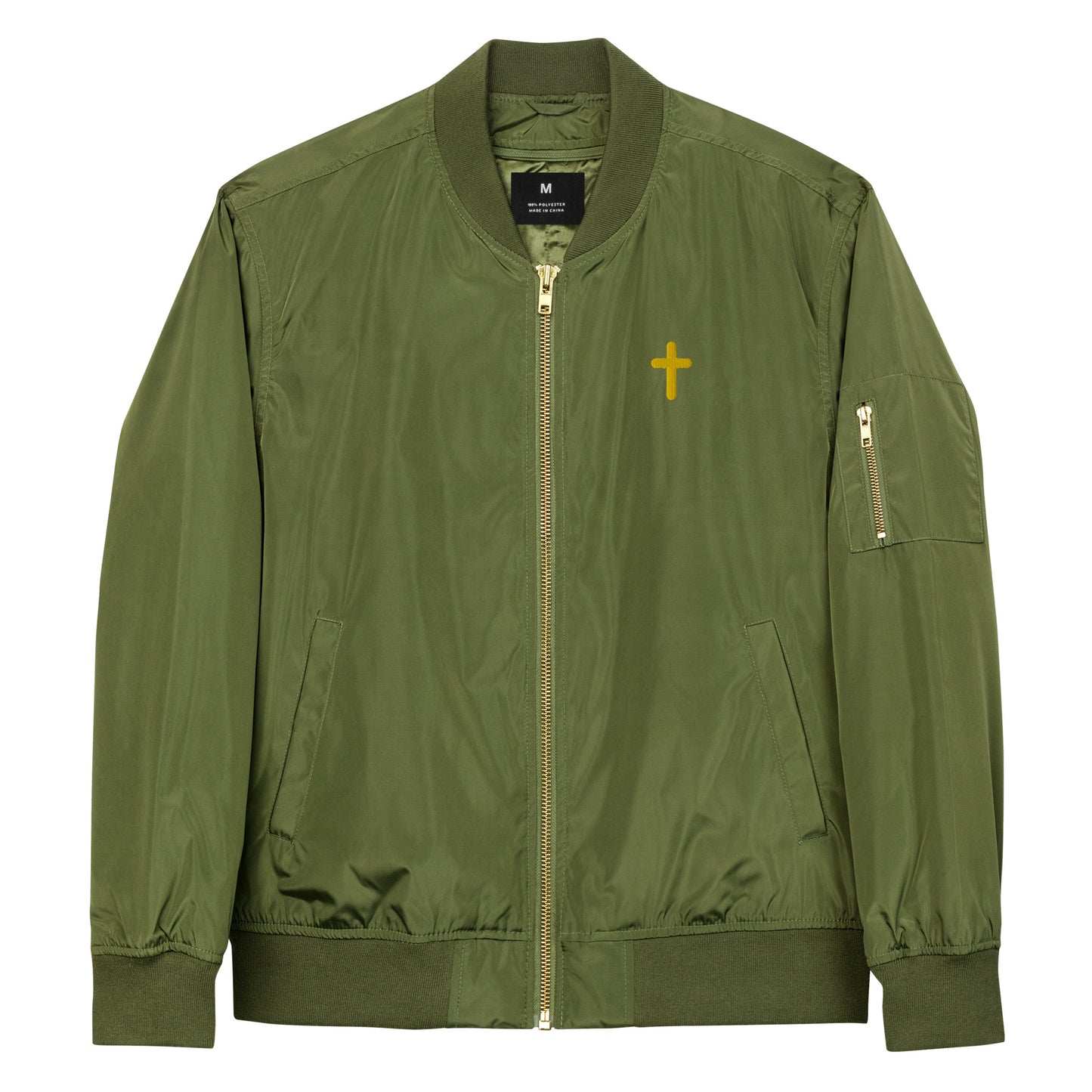 {Gold Cross} bomber jacket