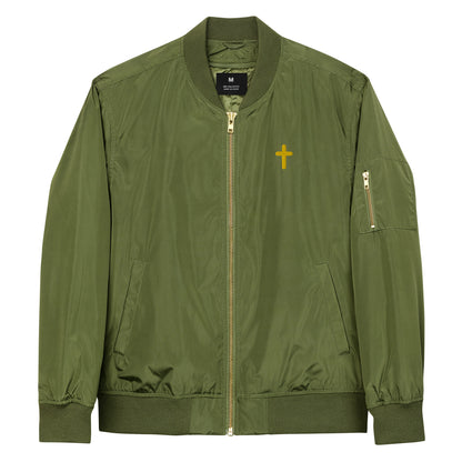 {Gold Cross} bomber jacket